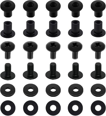 Black Chicago Screws 1/4 Inch, 10 Pcs Holster Screw Kit for DIY Kydex Belt Holsters Leather Clips Knife Sheaths Accessories, Includes Truss Heads + Open Slotted Fasteners + Rubber Washers/Spacers in Saudi Arabia