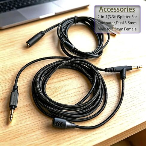 Boom Gaming Microphone Cable,Over-Ear Headphones Voice Call Recording Cable,Aluminum Alloy Mic,High Purity Oxygen Free Copper Earphone Cord Custom-Designed for Gaming Live Streaming Studio 3.5mm 6.5ft in Saudi Arabia
