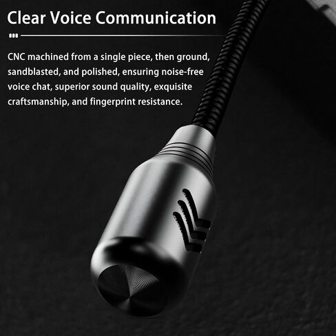 Boom Gaming Microphone Cable,Over-Ear Headphones Voice Call Recording Cable,Aluminum Alloy Mic,High Purity Oxygen Free Copper Earphone Cord Custom-Designed for Gaming Live Streaming Studio 3.5mm 6.5ft in Saudi Arabia
