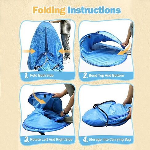 Beach Tent Sun Shelter with UPF 50＋ UV Protection, Lightweight & Easy Setup Beach Shade Canopy, Portable Beach Shade Tent Beach Cabana, Lightweight with Carry Bag (Blue, 3 Person) in Saudi Arabia