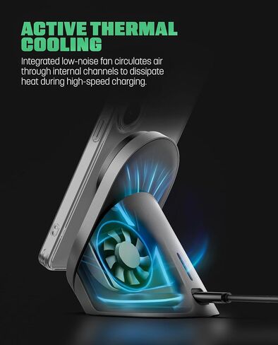 Qi2.2 Certified Magnetic Charging Stand for Samsung [25W] Compatible with MagSafe, Super-Fast Wireless Desktop Phone Charger for S26 Ultra S25 Plus Adapter Included [Active-Cooling Technology] in Saudi Arabia