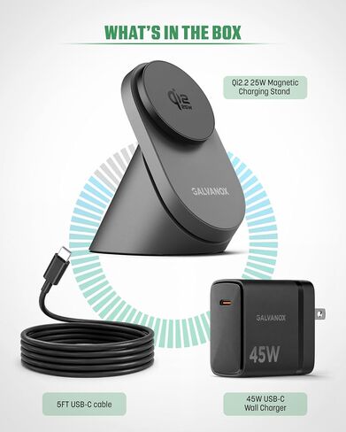 Qi2.2 Certified Magnetic Charging Stand for Samsung [25W] Compatible with MagSafe, Super-Fast Wireless Desktop Phone Charger for S26 Ultra S25 Plus Adapter Included [Active-Cooling Technology] in Saudi Arabia
