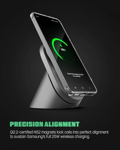 Qi2.2 Certified Magnetic Charging Stand for Samsung [25W] Compatible with MagSafe, Super-Fast Wireless Desktop Phone Charger for S26 Ultra S25 Plus Adapter Included [Active-Cooling Technology] in Saudi Arabia