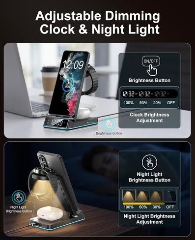 Wireless Charger for Samsung,7 in 1 Wireless Charging Station Charger Stand in Saudi Arabia