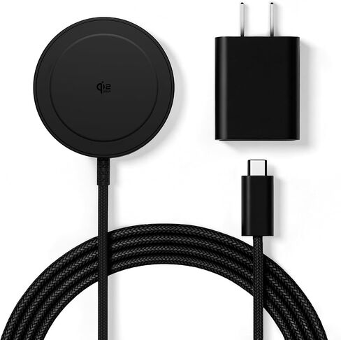 Magnetic 25W Wireless Charger, 5FT Qi2 Fast Charging Pad Compatible with MagSafe for iPhone Air/17e/17/16/15/14/13/12/Pro/Pro Max Series & AirPods 4/3/2/Pro & More (with 30W Adapter) in Kuwait