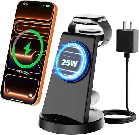 25W MagSafe Charging Station, 3-in-1 Magnetic Wireless Charger for Apple in Saudi Arabia