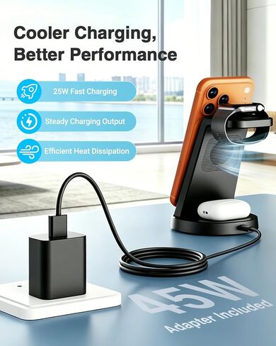 25W MagSafe Charging Station, 3-in-1 Magnetic Wireless Charger for Apple in Saudi Arabia