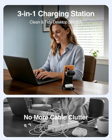 25W MagSafe Charging Station, 3-in-1 Magnetic Wireless Charger for Apple in Saudi Arabia