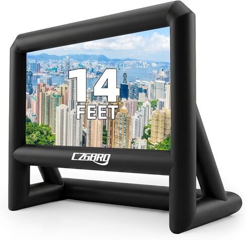Inflatable Projector Screen - 16FT Outdoor Movie Screen Blow Up for Movie Parties Backyard Outside with Air Blower and Carry Bag, Front and Rear Projection in Saudi Arabia