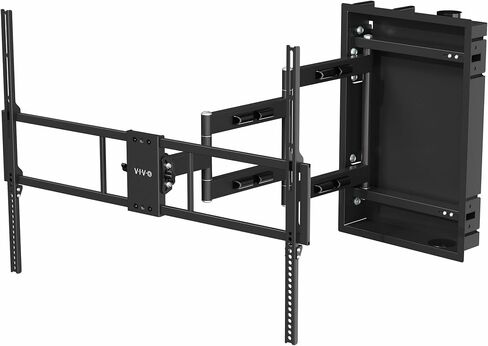 VIVO Recessed 50 to 75 inch LED LCD TV Wall Mount, Articulating Full Motion in-Wall TV Bracket for Flush Installation, Holds up to 110 lbs, Black, MOUNT-REC01 in Saudi Arabia