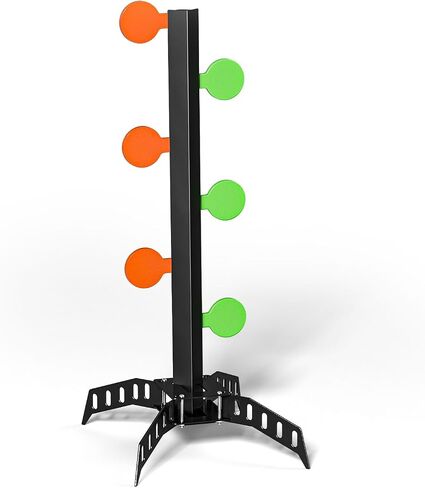AR500 Dueling Tree Target Kit, 6-Piece 3/8" Thickness Steel Paddles, Heavy Duty Shooting Target with Reactive Swing Action, Easy Assembly & Stable Base, Weather Resistant for Outdoor Range in Kuwait