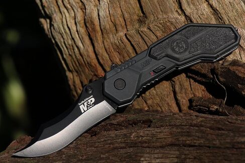 Smith & Wesson M&P SWMP1B 7.1in High Carbon S.S. Folding Knife with 2.9in Clip Point Blade and Aluminum Handle for Tactical, Survival and EDC in Saudi Arabia