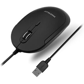 Macally Silent Wired Mouse - Slim & Compact USB Mouse for Apple Mac or Windows PC Laptop/Desktop - Designed with Optical Sensor & DPI Switch - Simple & Comfortable Wired Computer Mouse (White) in Saudi Arabia