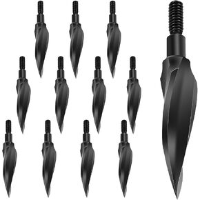 12 Pack 125 Grains Archery Traditional Broadheads Steel Points Screw-in Hunting Arrowheads Arrow Tip for Compound, Recurve Bow & Crossbow in Saudi Arabia