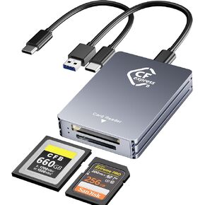 10Gbps Cfexpress Type B and SD Card Reader, CF Express Type B Adapter for SD Micro SD UHS-II & UHS-I Card SDXC SDHC, USB-A & USB-C Port, Surpport Two Cards Reader Meanwhile in Saudi Arabia