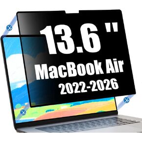 Privacy Screen Protector for MacBook Air 13.6 Inch (2022-2026,M2-M5) Nano-Suction Removable Blue Light Block,Eye Protection,Anti-Glare,Anti-Scratch, Ultra-Thin Design in Saudi Arabia