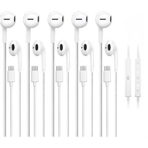 5 Pack USB C Headphones for iPhone 17/16/15 Pro Max iPad Plus TypeC Earphones with Microphone Volume Control USBC Wired Earbuds USB Type C Earphone for Samsung S25 Ultra S24 S23 S22 （1.2M/4Ft） in Saudi Arabia