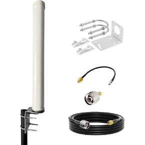 5G 4G LTE Antenna Omni-Directional Outdoor Wide-Band, Long Range, 698-3800MHz 12dBi for Verizon, AT&T, T-Mobile Router, Cell Signal Booster, Cell Phone, Includes TS9 & SMA Connector in Saudi Arabia