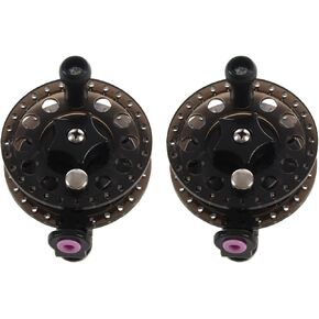KTELI 2X Plastic Ice Fishing Reels Fly Fishing Tackle Round Wheel Fishing Accessories, Black Transparent in Saudi Arabia