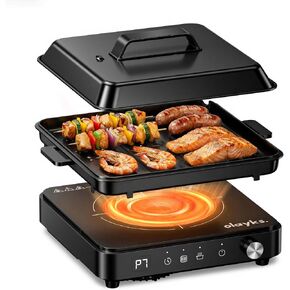 Portable Induction Cooktop with Removable Griddle and Non-Stick Pot in Kuwait