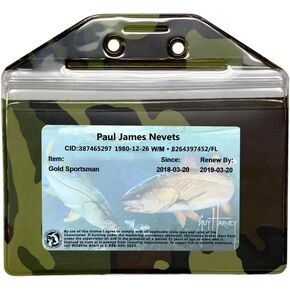 3 Pack - Camouflage, Horizontal, Zipped, Pinned, Hunting License, Fishing License & Tag Holder, Made in USA in Saudi Arabia