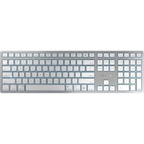 Cherry KW 9100 Slim for MAC, Wireless Mac Keyboard, Bluetooth & 2.4 GHz Connection, Flat Keys, Rechargeable, SX Scissor Switches, QWERTY, Silver/White in Saudi Arabia