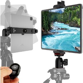 iPad Tripod Mount Adapter with Bluetooth Remote - Works With All Tablets in Saudi Arabia
