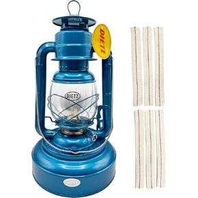 Light of Mine - Dietz #2500 Jupiter Blue Oil Lantern Bundle Including 6-Pack of 100% Cotton 7/8" Replacement Wick Strips (#2500, Blue) in Saudi Arabia