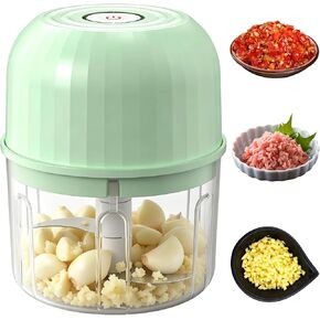 Electric Garlic Chopper,Mini Electric Food Chopper,Electric Mini Garlic Chopper Set,Small Garlic Chopper Mincer,Electric Food Chopper Tool,USB Rechargeable,Wireless Veggie Grinder (Blue) in Saudi Arabia