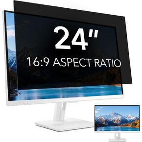 24 inch Computer Privacy Screen Filter for 16:9 Aspect Ratio Widescreen Monitor,24in Curved Computer Monitor Privacy Shield Anti Glare Eye Protection, Anti-Scratch Removable Protector Film in Saudi Arabia
