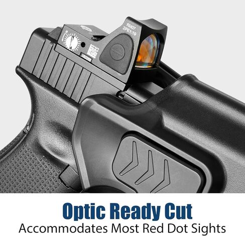 OWB Holster for Glock 17/19/ 19X/ 22/23/ 31/32 (Gen 1-6), Ruger RXM, PSA Dagger Compact, Glock 44/45 - Fits MOS/Red Dot, Level II Index Finger Release, Adj. Retention, Right Hand in Saudi Arabia