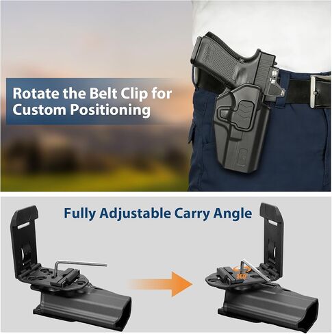 OWB Holster for Glock 17/19/ 19X/ 22/23/ 31/32 (Gen 1-6), Ruger RXM, PSA Dagger Compact, Glock 44/45 - Fits MOS/Red Dot, Level II Index Finger Release, Adj. Retention, Right Hand in Saudi Arabia