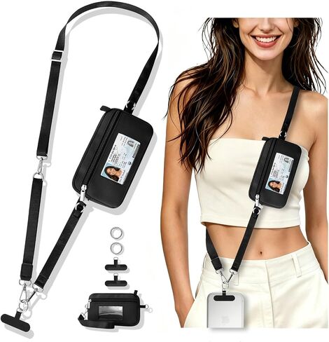 WEESMILE Clip and Go Strap for Phone with Wallet Crossbody, Adjustable in Saudi Arabia