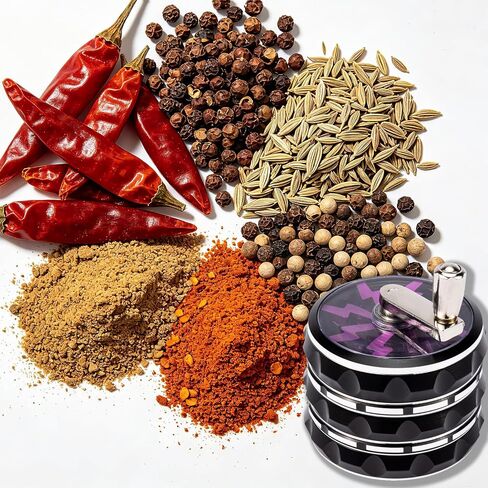 2.5 Inch Spice Grinder for Kitchen, Stainless Steel Manual Grinder with Sharp Teeth, Magnetic Lid, Handle for Pepper, Salt and Seasonings in Saudi Arabia