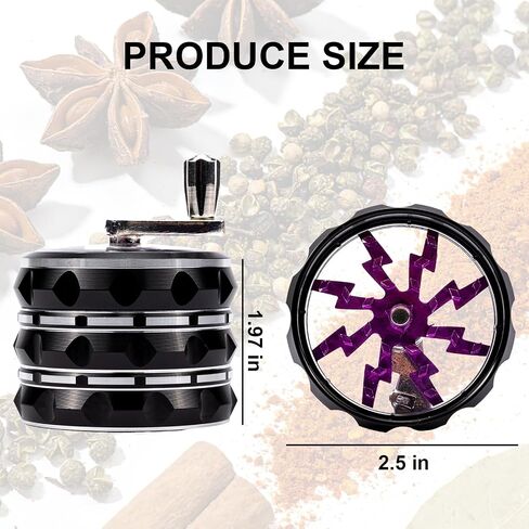 2.5 Inch Spice Grinder for Kitchen, Stainless Steel Manual Grinder with Sharp Teeth, Magnetic Lid, Handle for Pepper, Salt and Seasonings in Saudi Arabia