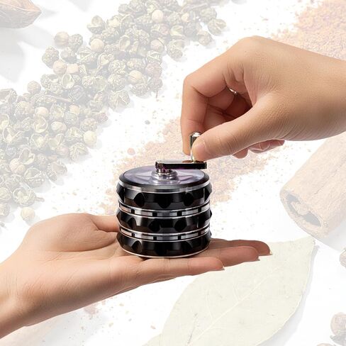 2.5 Inch Spice Grinder for Kitchen, Stainless Steel Manual Grinder with Sharp Teeth, Magnetic Lid, Handle for Pepper, Salt and Seasonings in Saudi Arabia