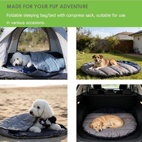 Outdoor Travel Dog Bed, Extra Durable Camping Dog Sleeping Bag, Large Portable Dog Mat, Machine Washable & Foldable, in Kuwait