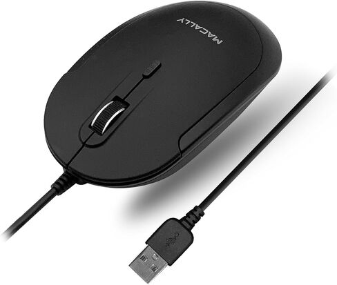 Macally Silent Wired Mouse - Slim & Compact USB Mouse for Apple Mac or Windows PC Laptop/Desktop - Designed with Optical Sensor & DPI Switch - Simple & Comfortable Wired Computer Mouse (White) in Saudi Arabia