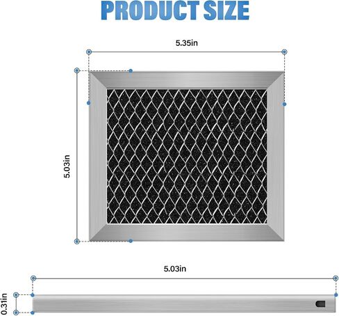 4Pcs Microwave Charcoal Filter Replacement for 8206230A, Microwave Filter Replacement 5.35" x 5.03" Air Carbon Filter in Kuwait