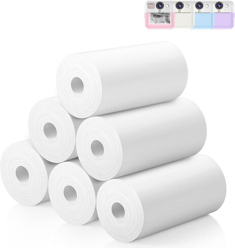 Kids Instant Print Camera Paper, 6 Rolls Thermal Printing Refill Paper Set in Kuwait
