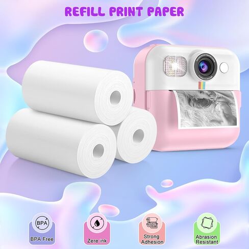Kids Instant Print Camera Paper, 6 Rolls Thermal Printing Refill Paper Set in Kuwait