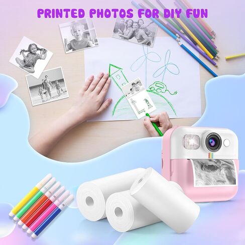 Kids Instant Print Camera Paper, 6 Rolls Thermal Printing Refill Paper Set in Kuwait