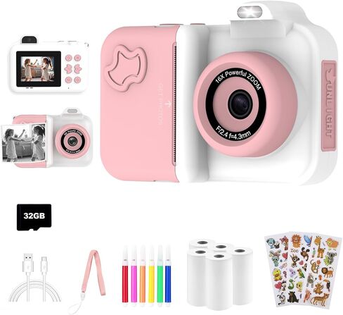 MISIRUN Instant Print Camera for Kids Ages 4-12, Birthday Gift for Girl boy in Kuwait