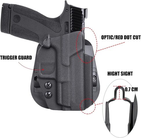 OWB Holster Compatible with Smith & Wesson M&P Shield X, Kydex Optic Cut in Saudi Arabia