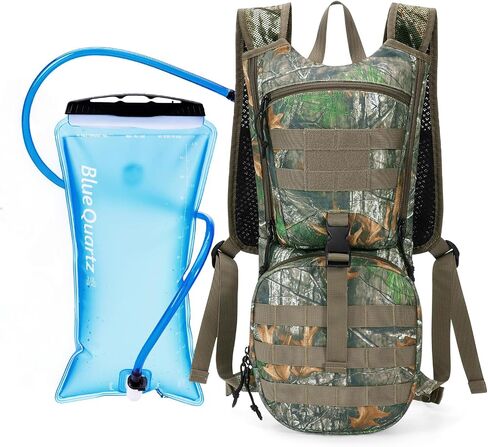 Blue Quartz Hydration Backpack with 3L Water Bladder, Lightweight Hiking Backpack with Phone Pocket, Tactical Molle Water Backpack for Running, Biking, Climbing, Hydro Pack for Men Women in Saudi Arabia