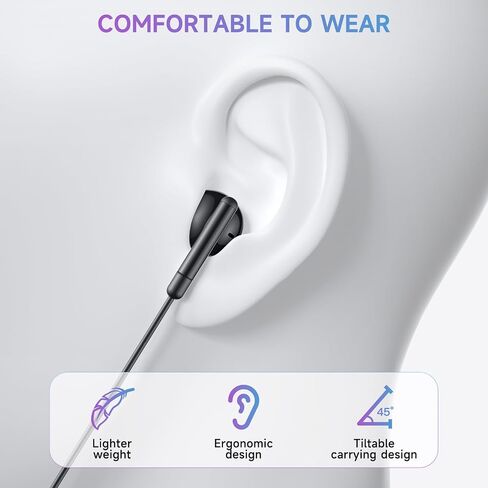 سماعات رأس USB C لهاتف iPhone 17/16/15 - سماعات أذن سلكية لهاتف i Phone Type C مع ميكروفون وجهاز تحكم عن بعد وإلغاء الضوضاء لهاتف iPhone 15/16e/17 Air Pro Max/لجهاز iPad Pro[عبوتان] in Kuwait
