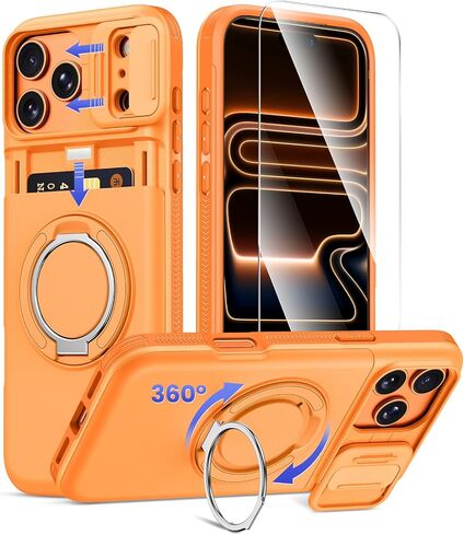 Ruky for iPhone 17 Pro Max Case with Wallet Card Holder, Black in Saudi Arabia