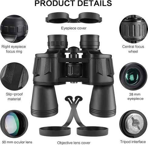 20x50 Binoculars for Adults, HD High Powered Professional Binoculars for Bird Watching Travel Concerts Outdoor-BAK4 Prism FMC Lens,Waterproof in Kuwait