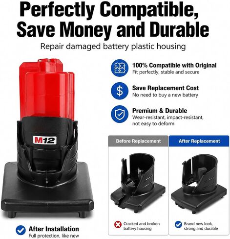 M12 Battery Case 2 Pcs Hard Shell Shockproof Storage For Milwaukee 12V in Saudi Arabia