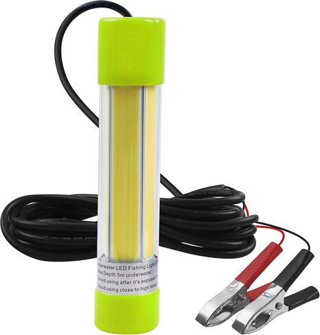 AGOOL Underwater Fishing Light 20W 16000 Lumens Green Fishing Light 12V 20ft Cord LED Submersible Fishing Bait Finder Deep Drop Night Fishing Light for Shrimp, Prawns, Squid Fish in Saudi Arabia